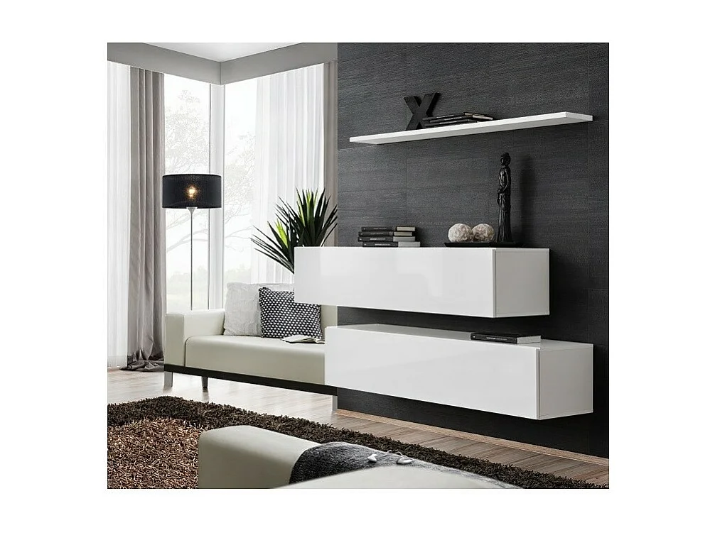 Woonkamer meubelset SWITCH SBII design, in glanzend wit.