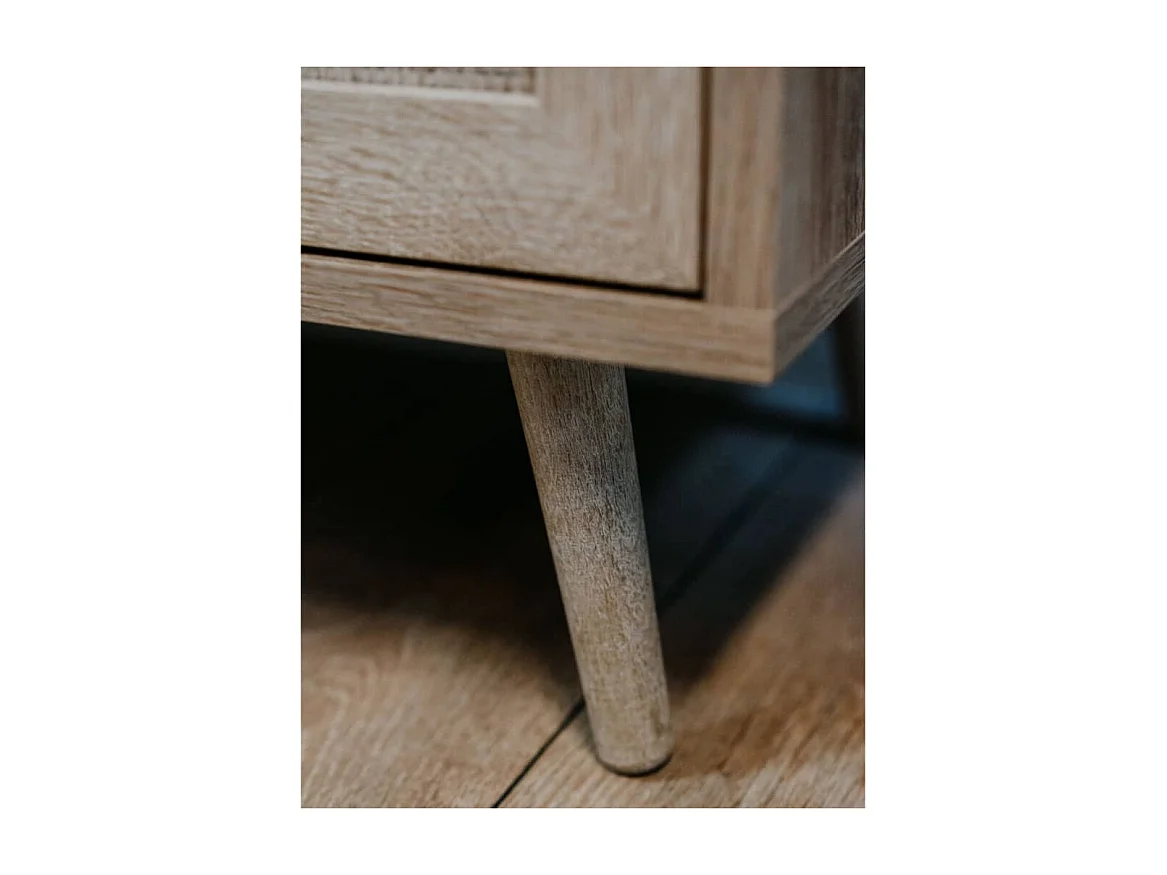 Beistellschrank Bali 01A Sonoma-Eiche und Raffia-Druck