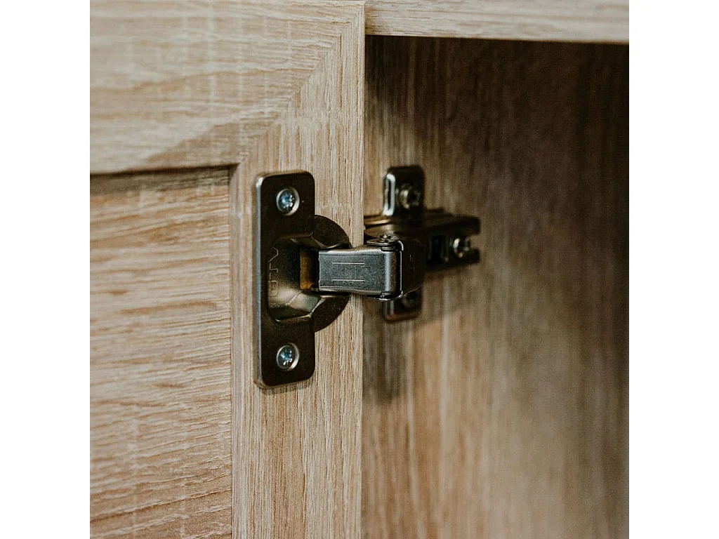 Beistellschrank Bali 01A Sonoma-Eiche und Raffia-Druck