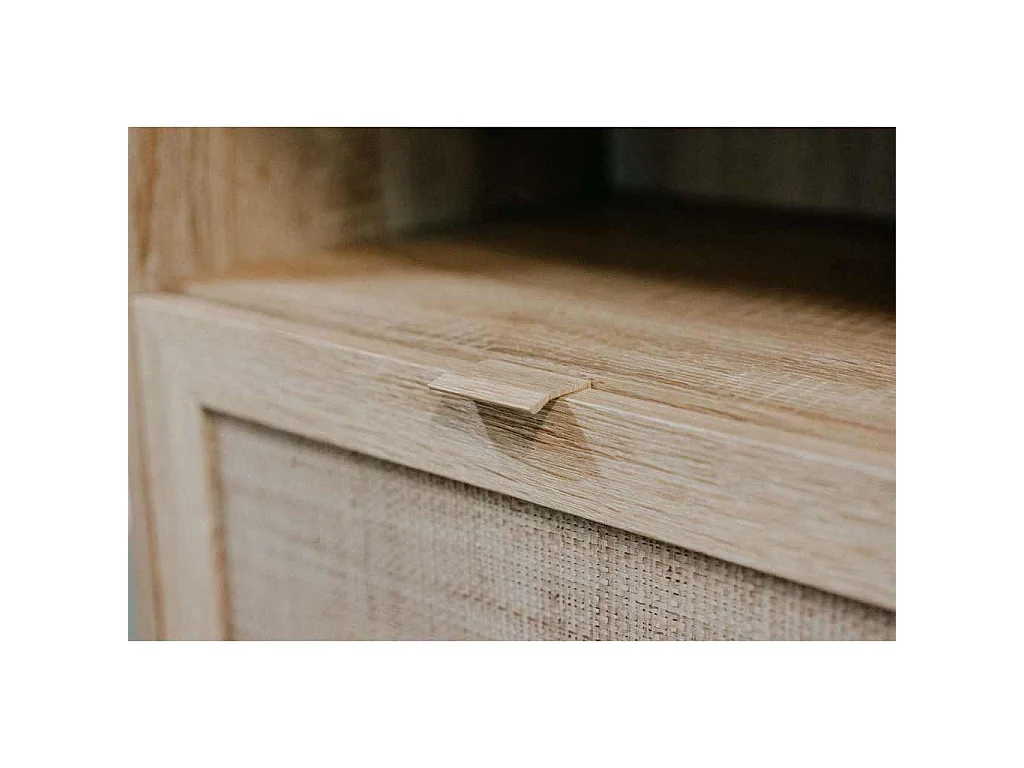 Beistellschrank Bali 01A Sonoma-Eiche und Raffia-Druck
