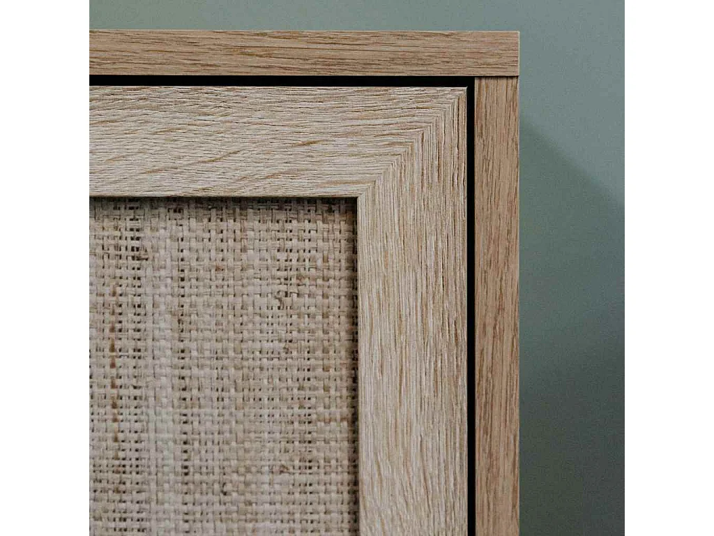 Beistellschrank Bali 01A Sonoma-Eiche und Raffia-Druck