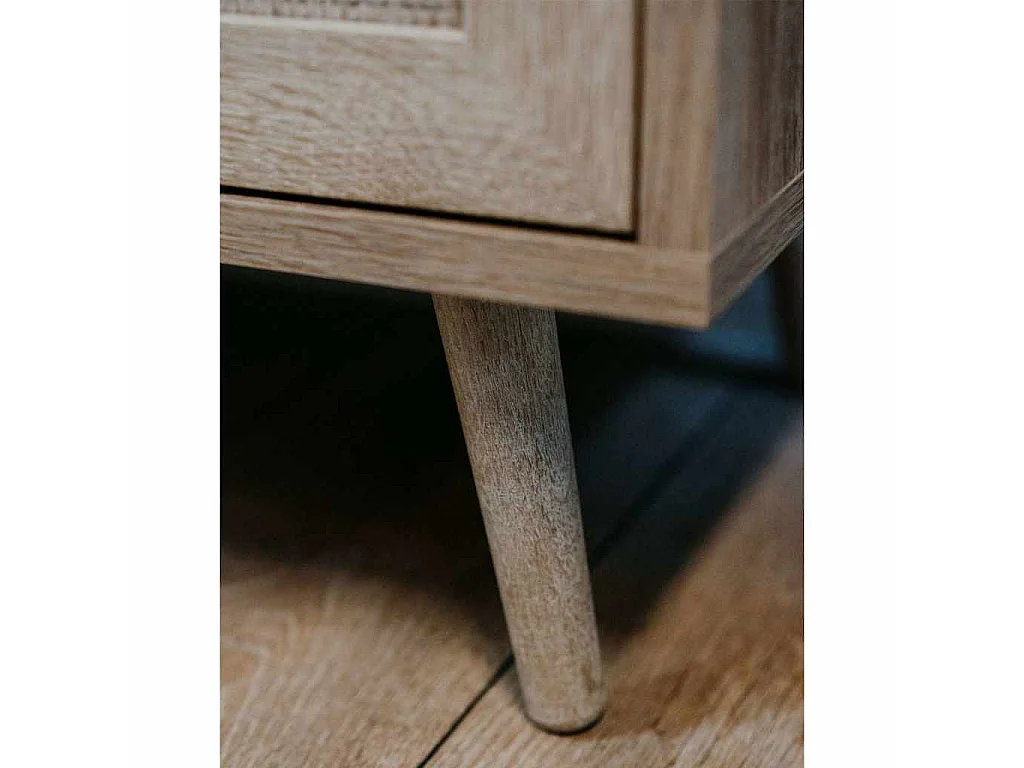 Beistellschrank Bali 01A Sonoma-Eiche und Raffia-Druck