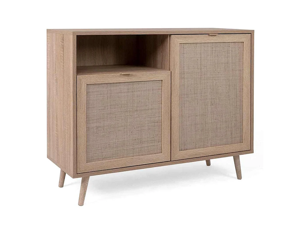 Kast Bali 01A sonoma eikenkleurig en rietprint