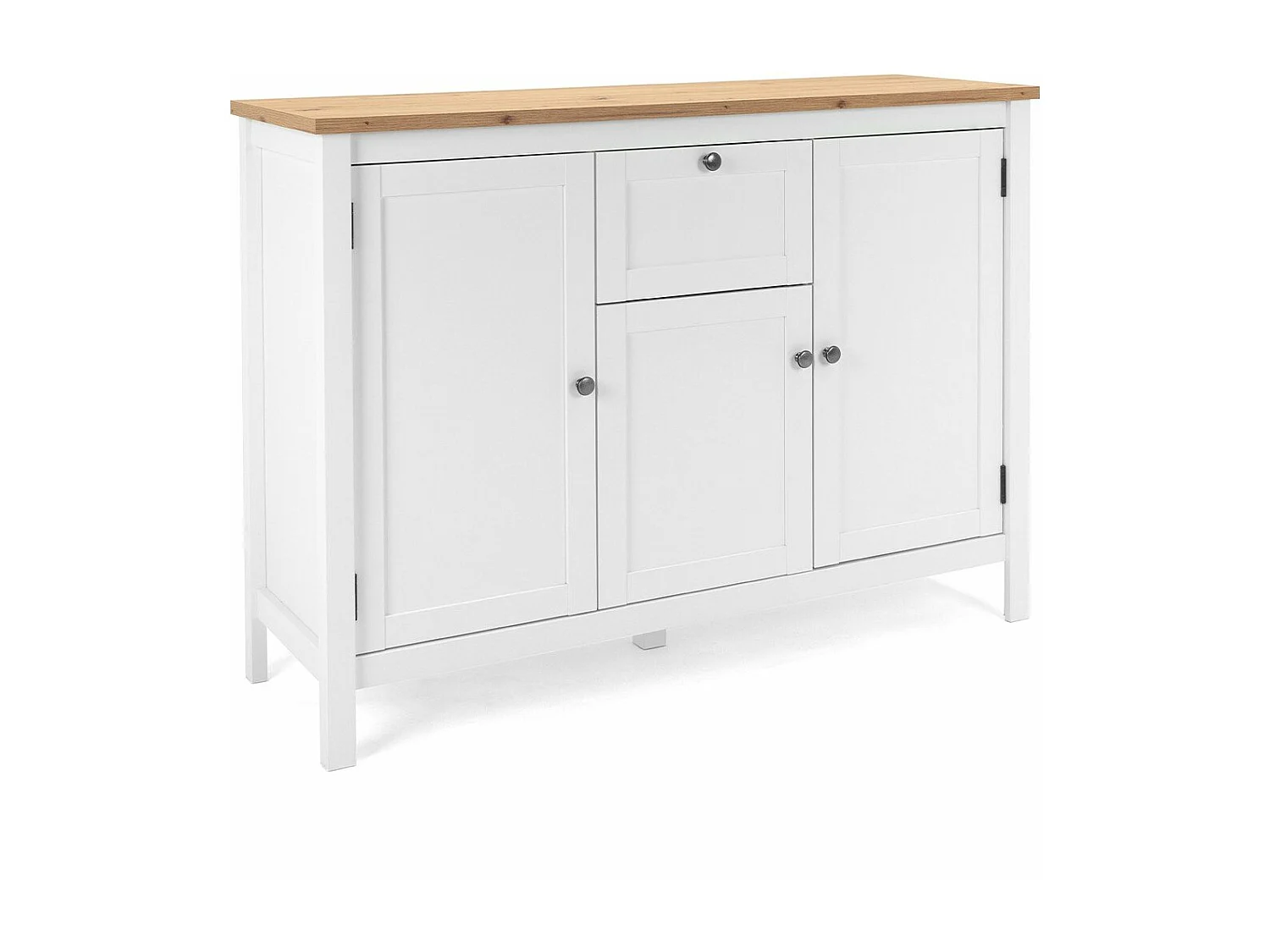 Buffet 3 deuren 1 lade L120 cm - Wit decor - BERGEN