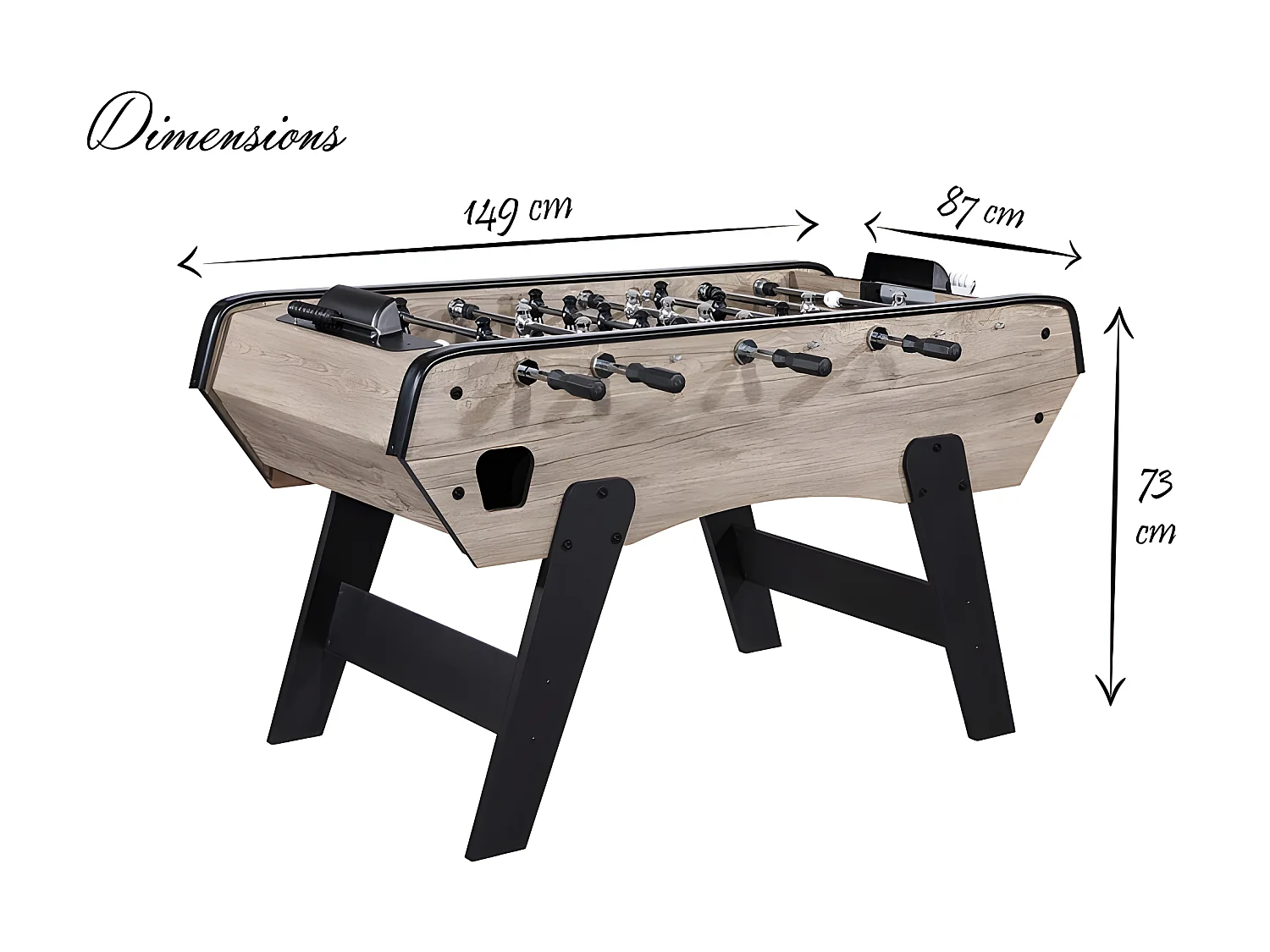 Baby Foot "Hamboldi" 149cm Naturel & Noir