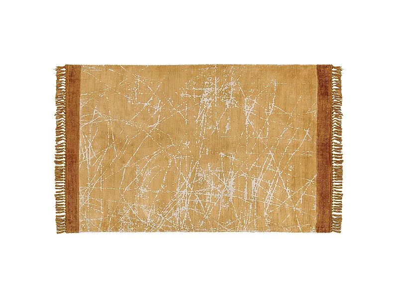 Teppich Viskose orange abstraktes Muster 140 x 200 cm Hanli