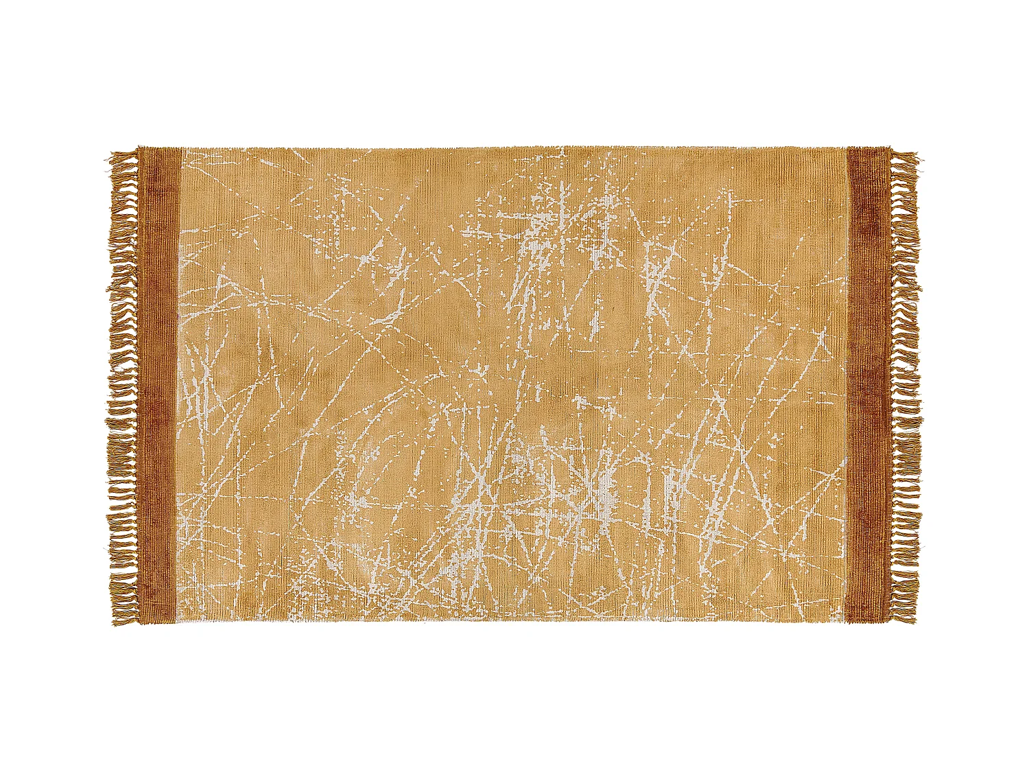 Alfombra de viscosa naranja/blanco 140 x 200 cm HANLI