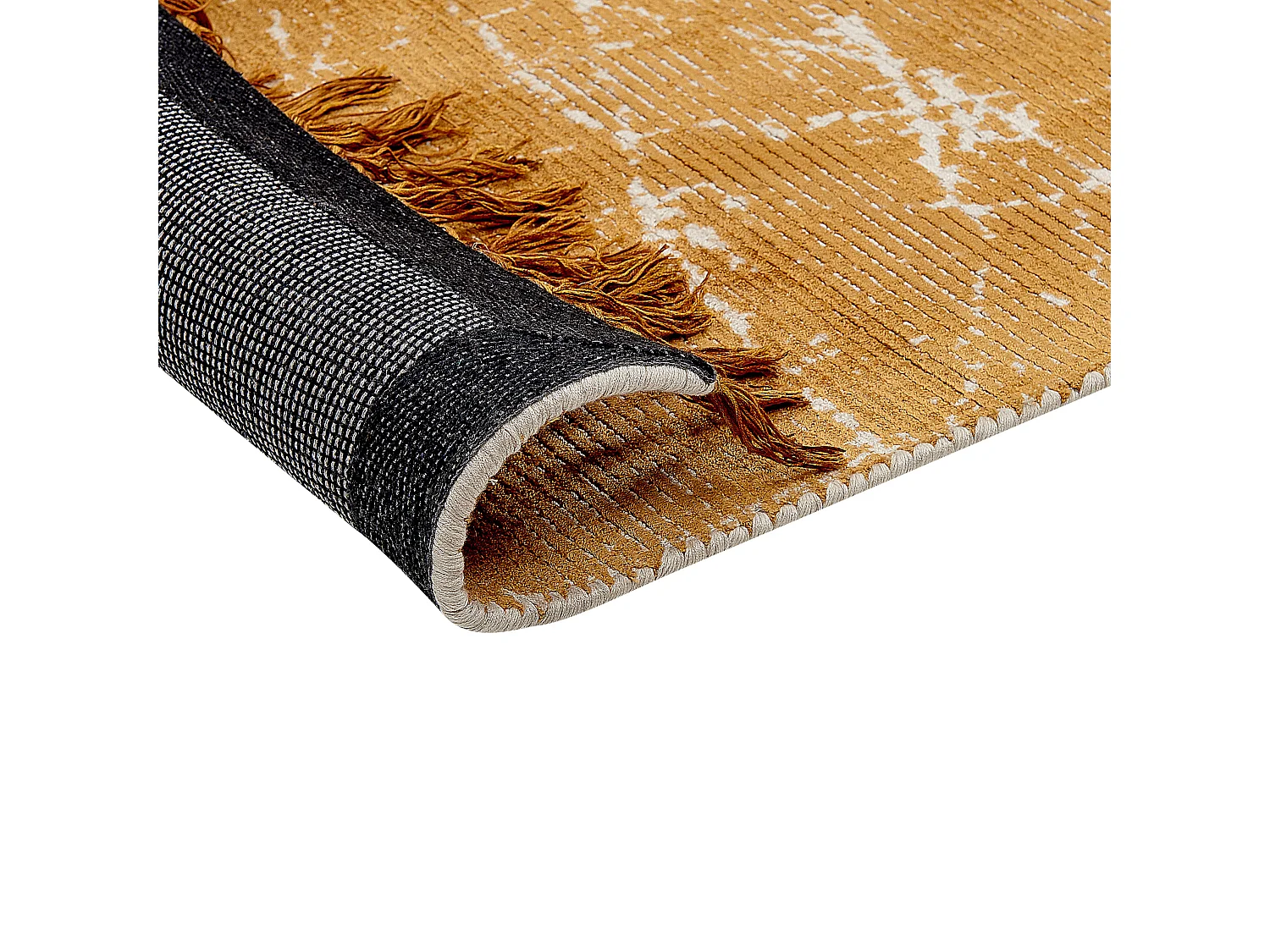 Alfombra de viscosa naranja/blanco 140 x 200 cm HANLI