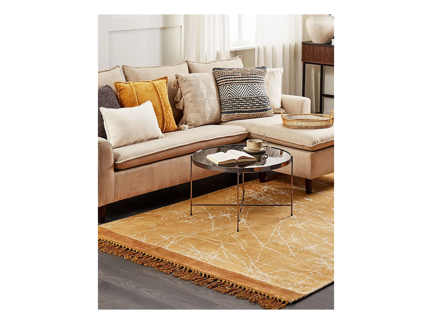 Tapete em viscose laranja 160 x 230 cm HANLI