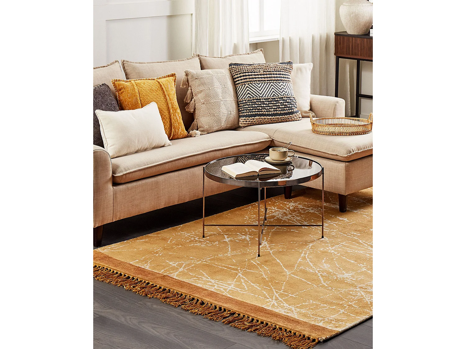 Tapis HANLI Orange 160 x 230 cm Soie artificielle