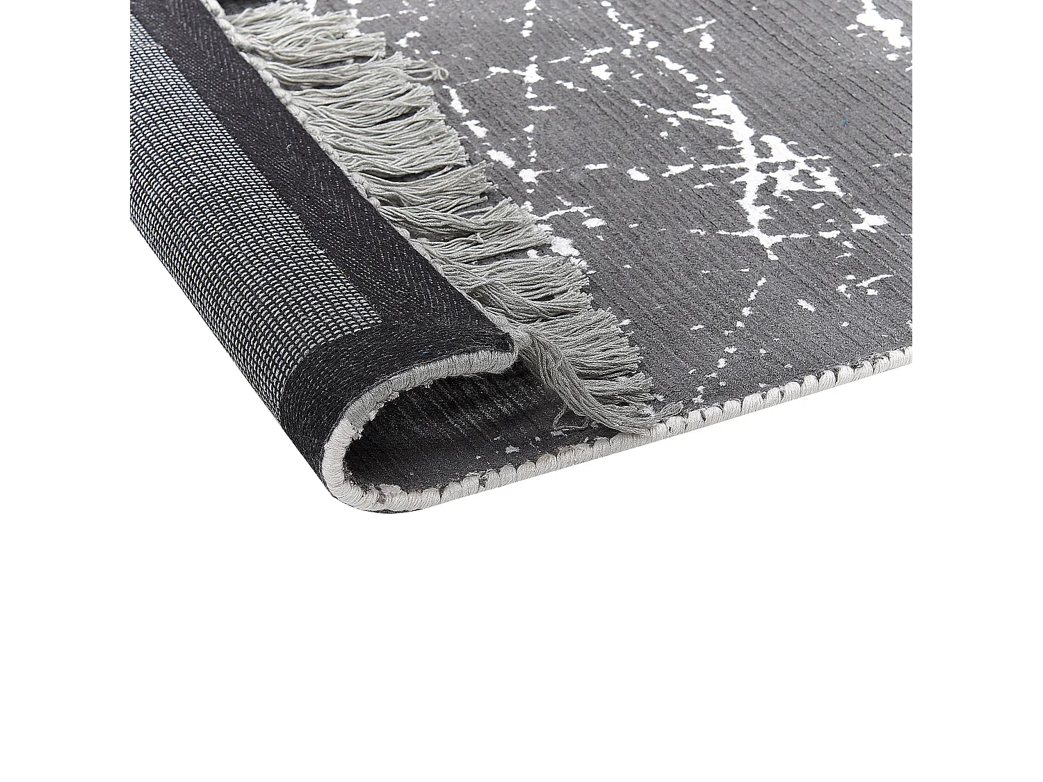 Teppich Viskose grau 160 x 230 cm cm abstraktes Muster Kurzflor HANLI