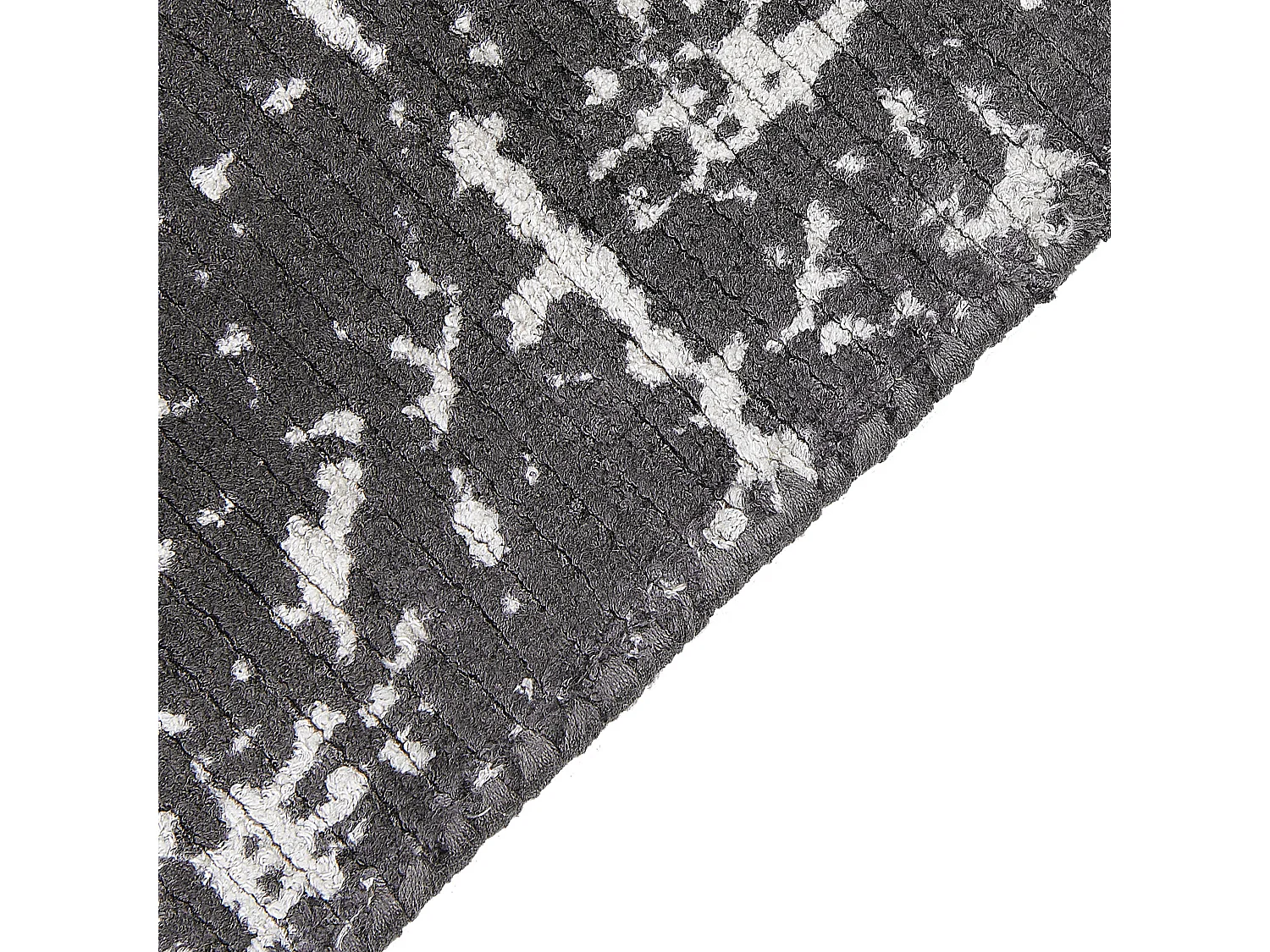 Alfombra de viscosa gris oscuro/blanco 140 x 200 cm HANLI