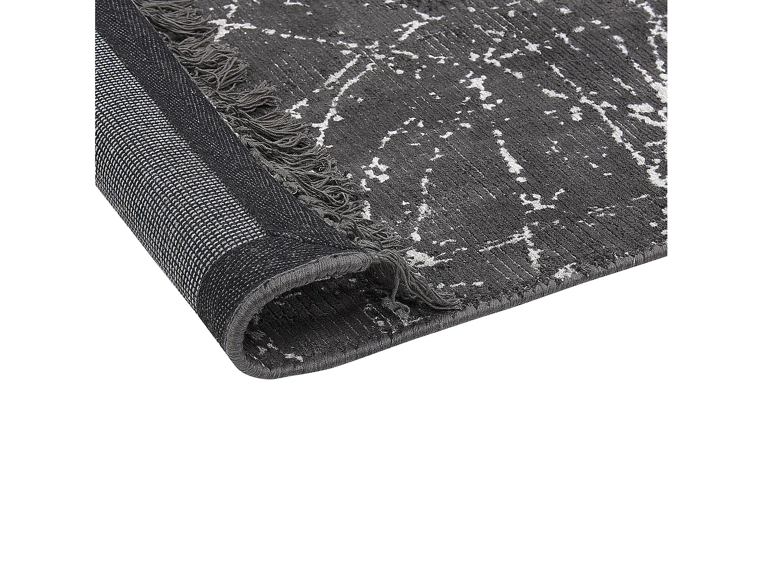 Tapis HANLI Gris foncé 140 x 200 cm Soie artificielle