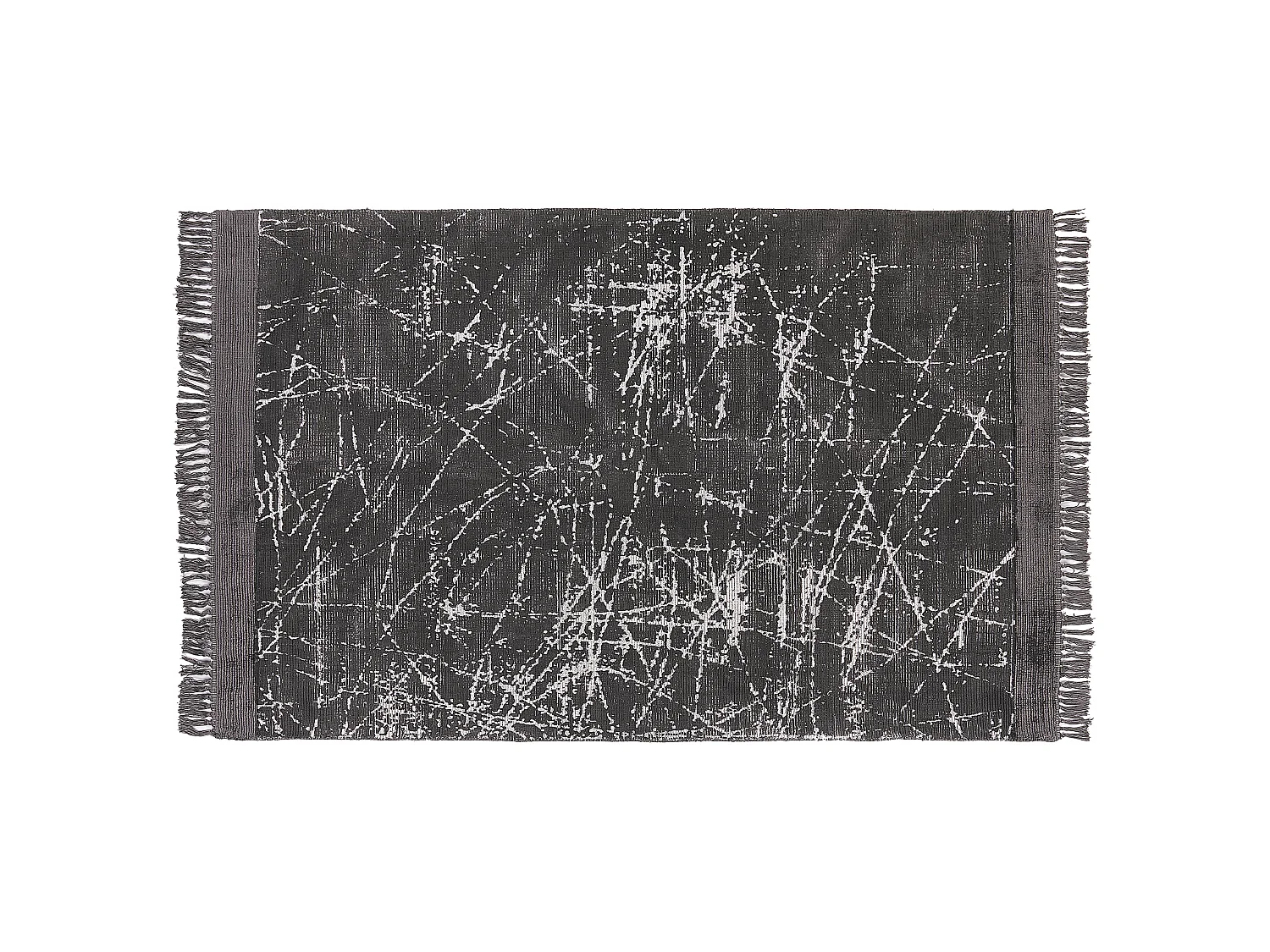 Teppich Viskose dunkelgrau 140 x 200 cm abstraktes Muster Kurzflor HANLI