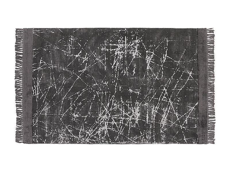 Vloerkleed viscose donkergrijs 140 x 200 cm HANLI