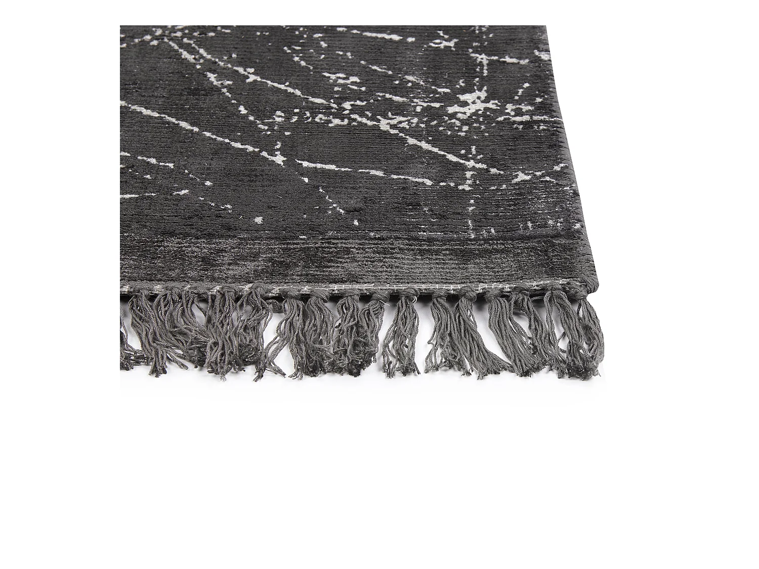 Teppich Viskose dunkelgrau abstraktes Muster 80x150 cm Hanli