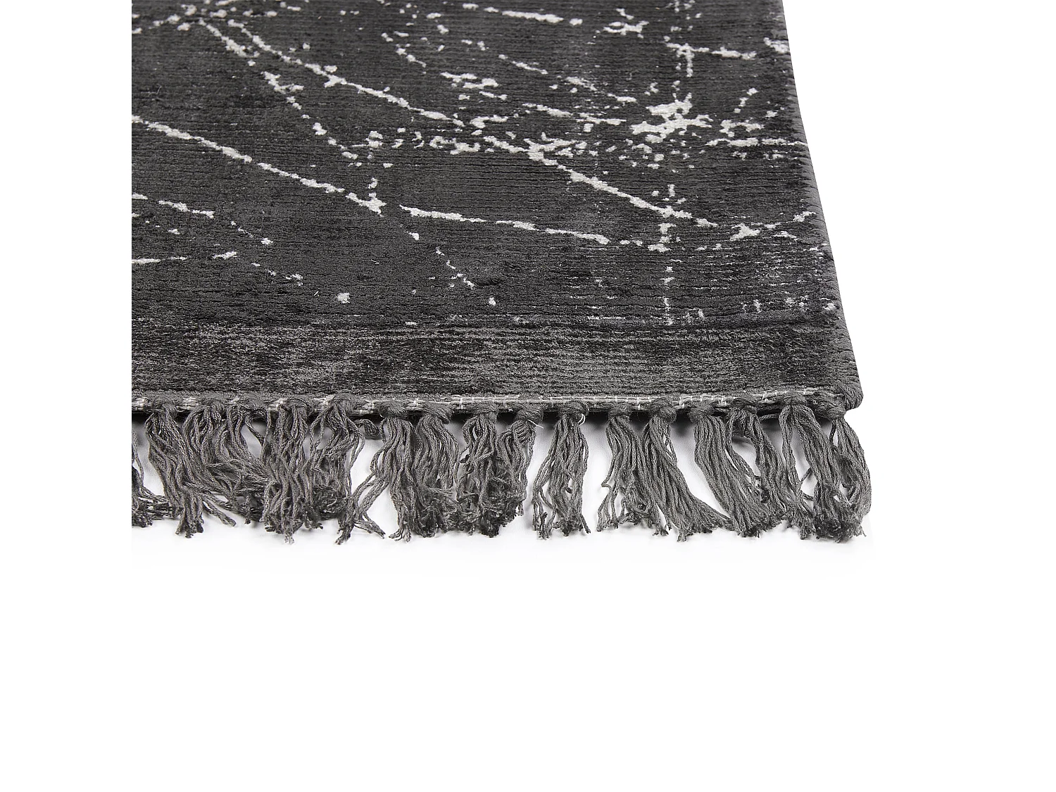 Tapis HANLI Gris foncé 80 x 150 cm Soie artificielle