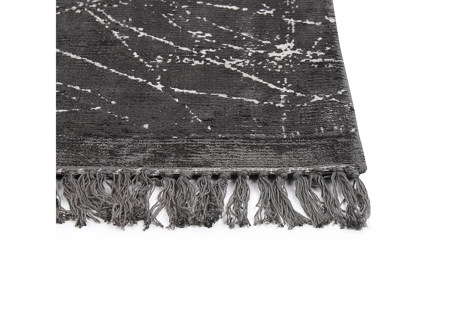 Vloerkleed viscose donkergrijs 80 x 150 cm HANLI