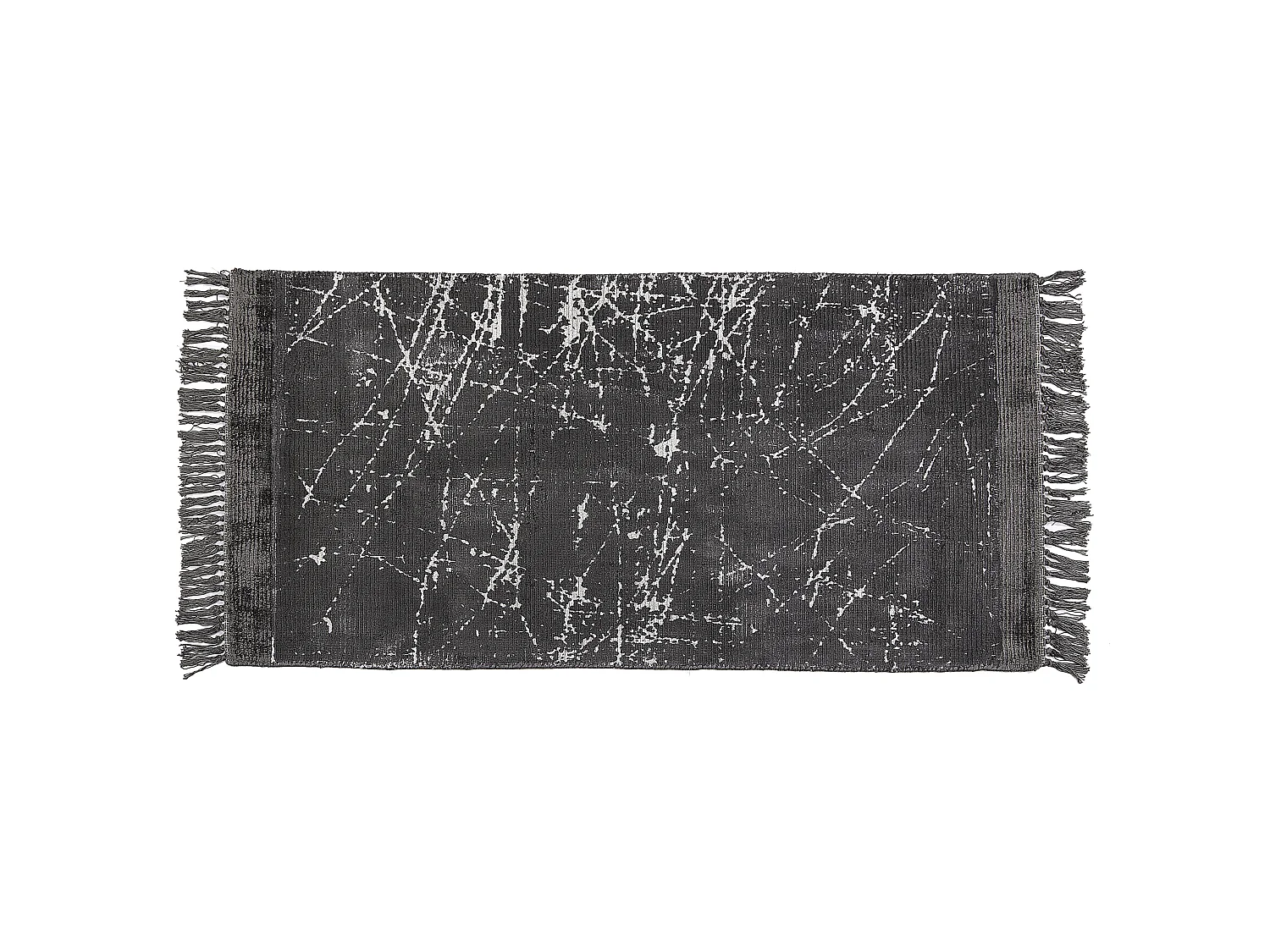 Teppich Viskose dunkelgrau 80 x 150 cm cm abstraktes Muster Kurzflor HANLI