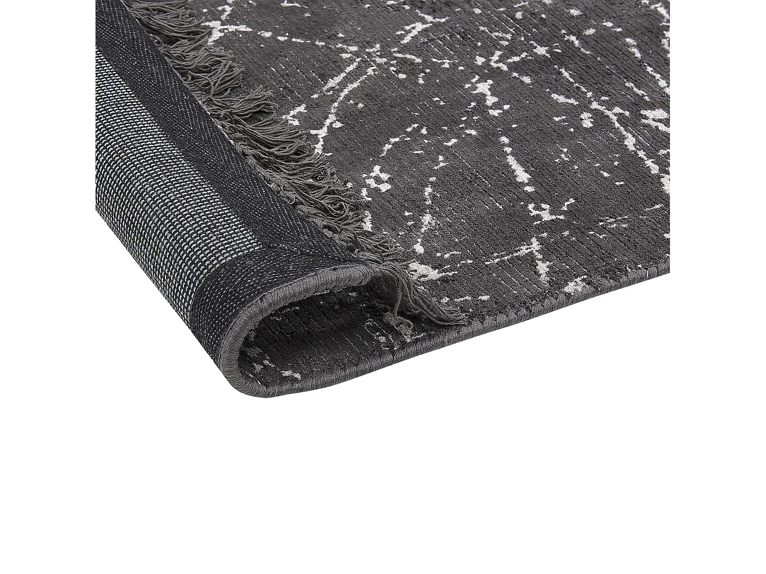 Teppich Viskose dunkelgrau 80 x 150 cm cm abstraktes Muster Kurzflor HANLI