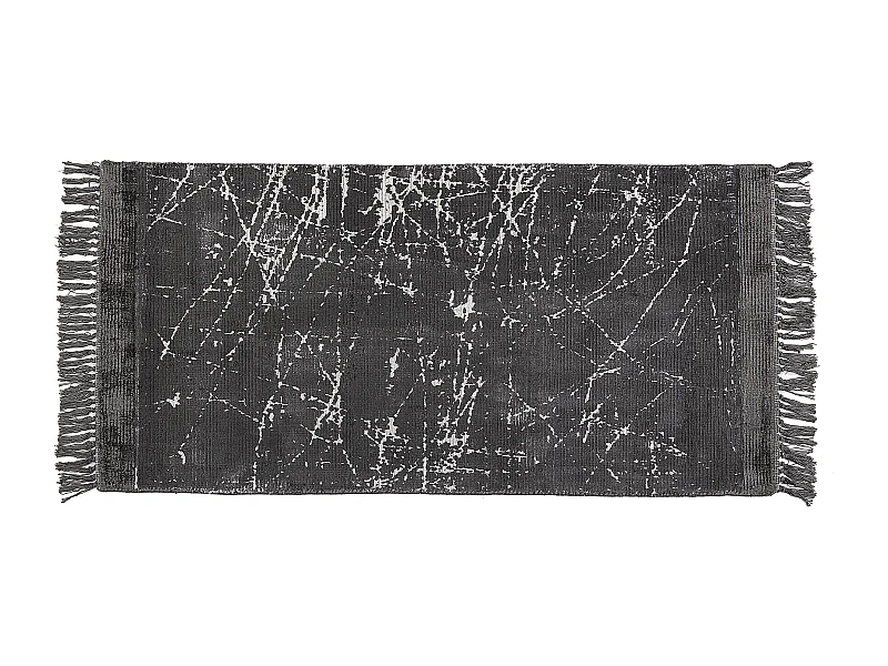 Tapete em viscose cinzento escuro 80 x 150 cm HANLI