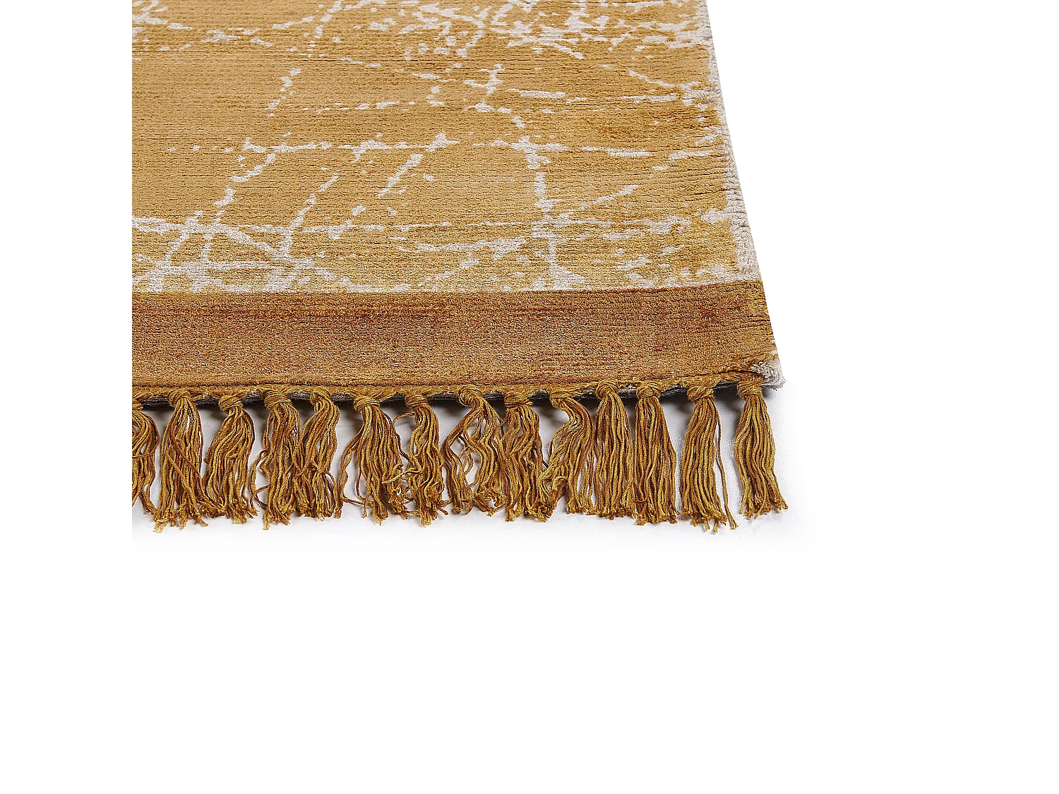 Teppich Viskose orange 80 x 150 cm abstraktes Muster Kurzflor HANLI