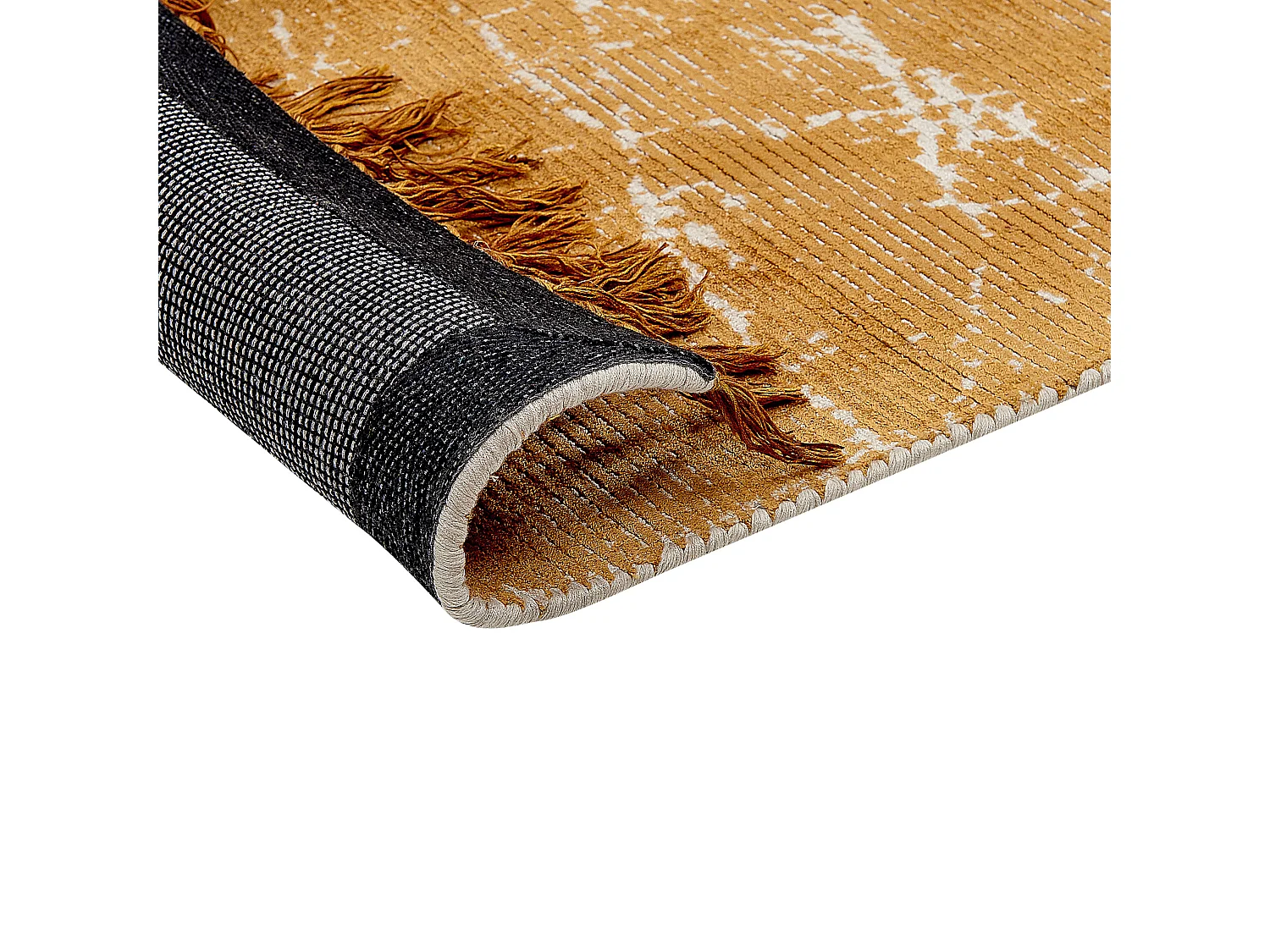 Teppich Viskose orange 80 x 150 cm abstraktes Muster Kurzflor HANLI