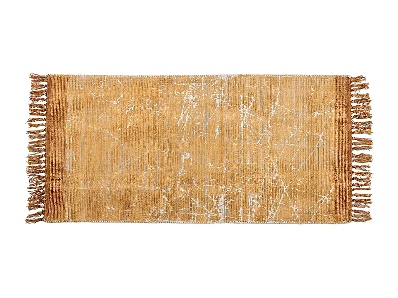 Teppich Viskose orange abstraktes Muster 80 x 150 cm Hanli