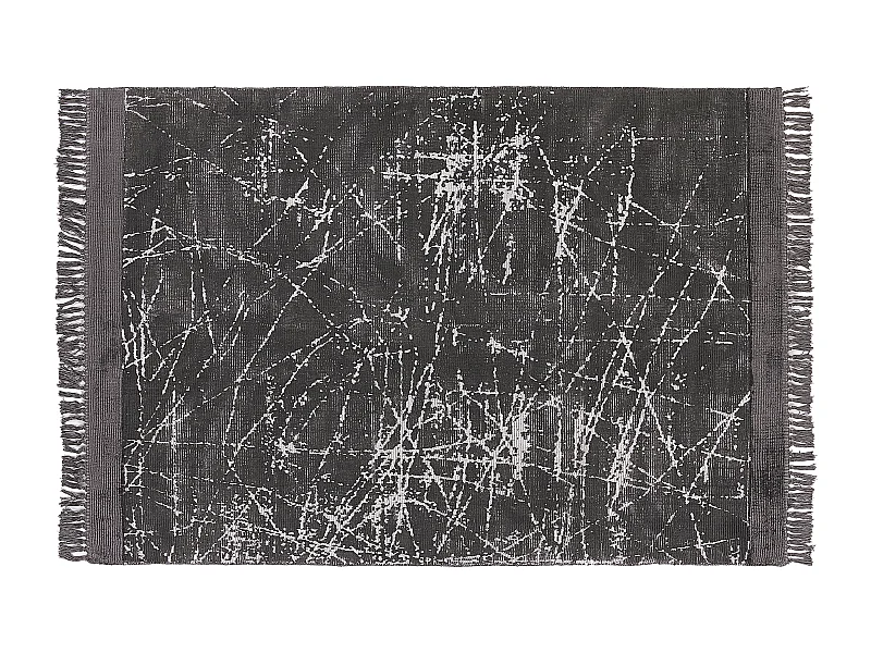 Teppich Viskose dunkelgrau 160 x 230 cm abstraktes Muster Kurzflor HANLI