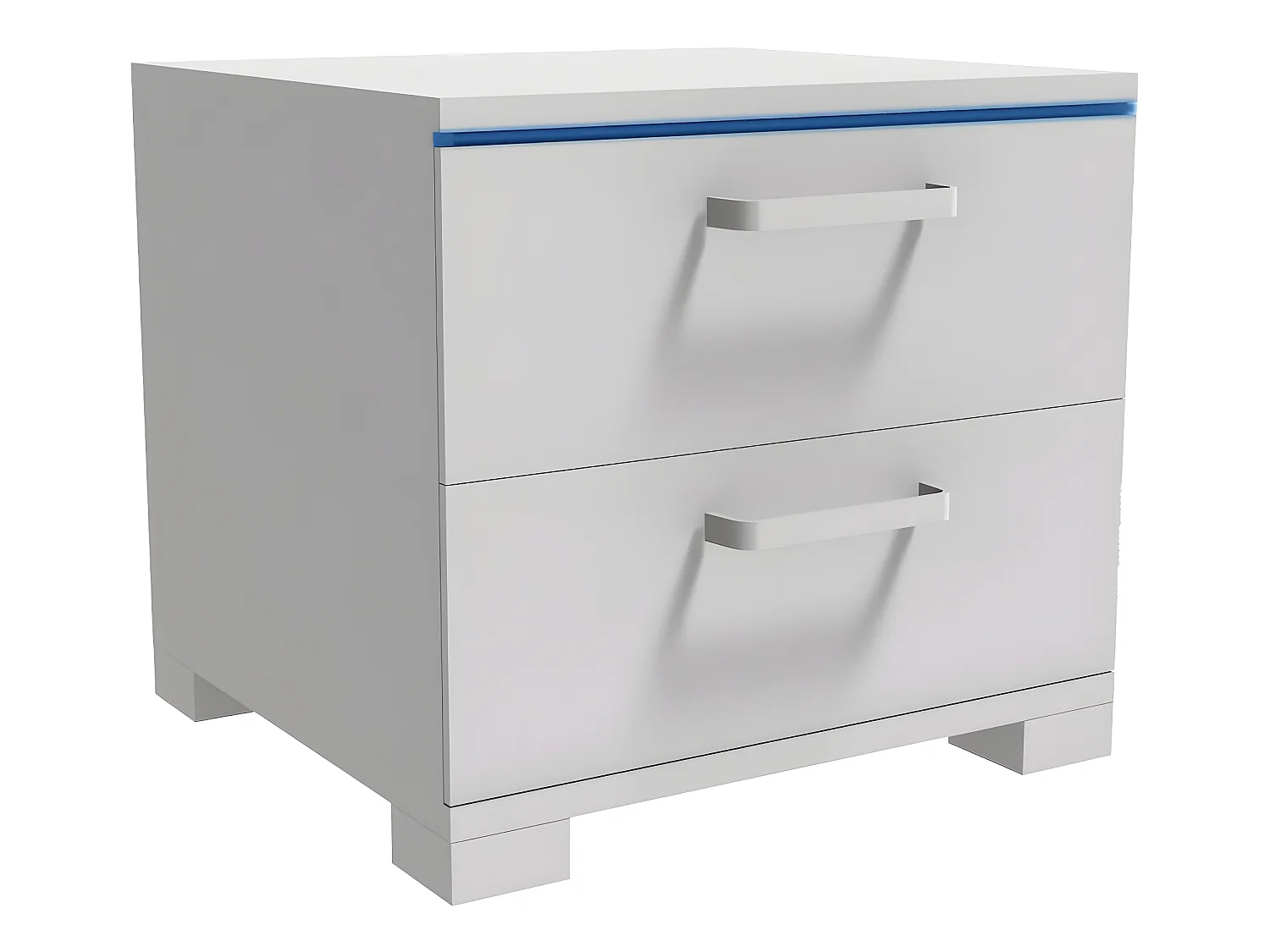 Nachttisch mit LED "Karina" - 41 x 38 x 39 cm - Weiß