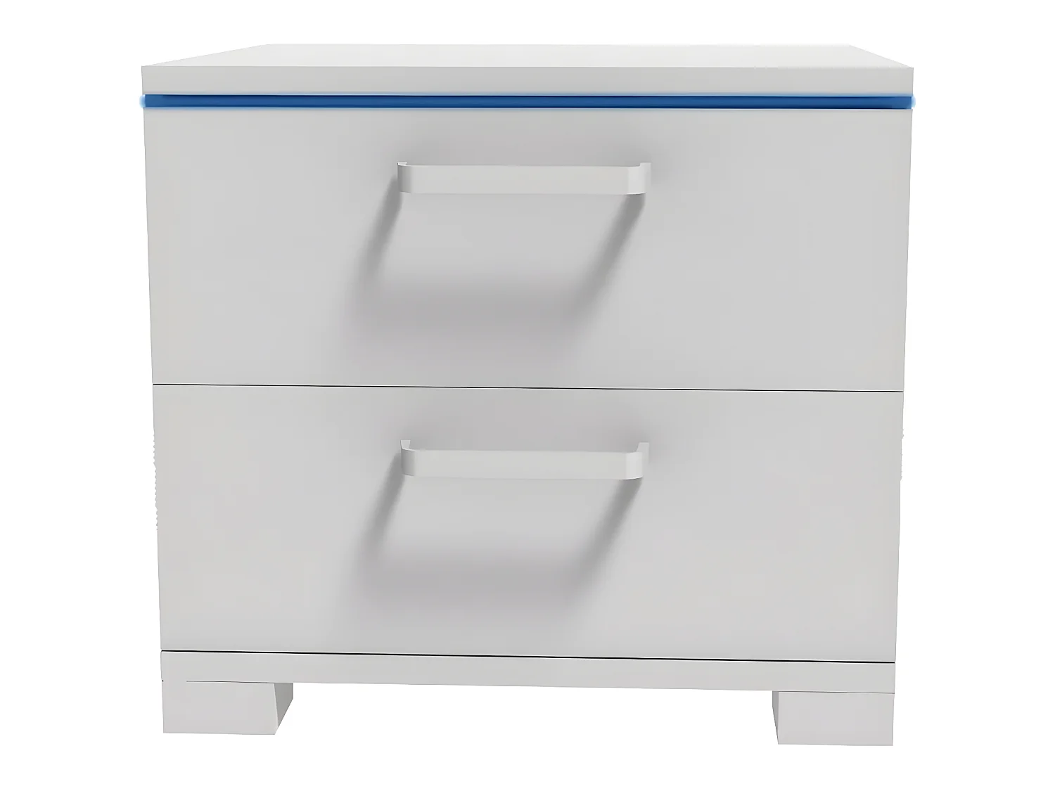 Nachttisch mit LED "Karina" - 41 x 38 x 39 cm - Weiß