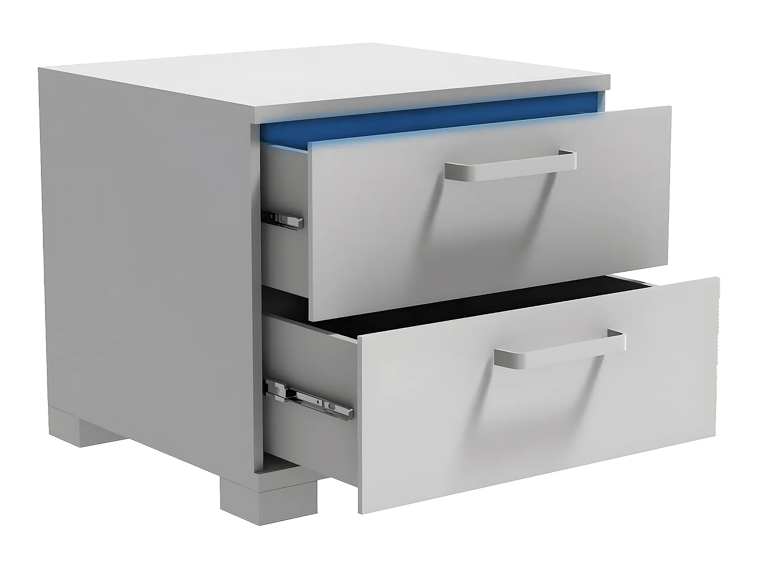 Nachttisch mit LED "Karina" - 41 x 38 x 39 cm - Weiß