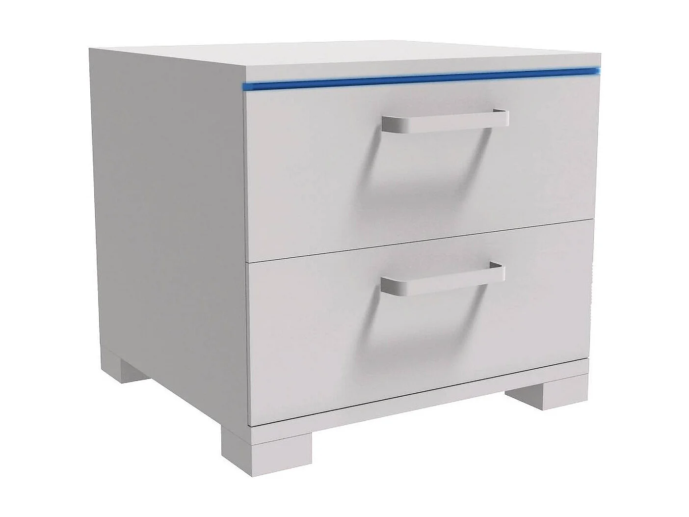 Nachttisch mit LED "Karina" - 41 x 38 x 39 cm - Weiß