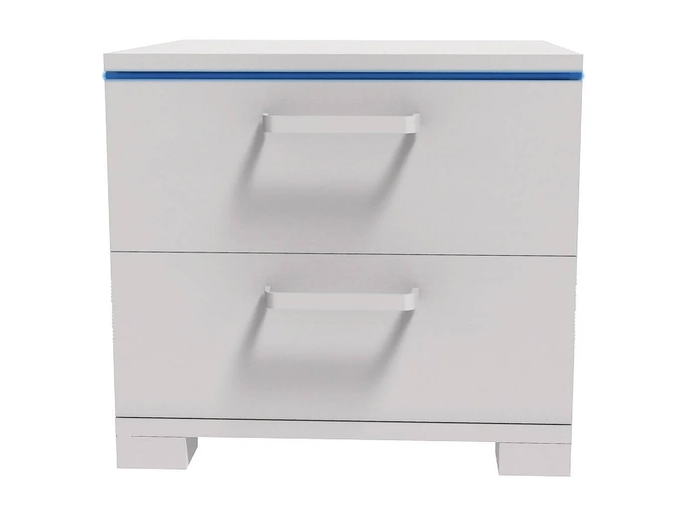 Nachttisch mit LED "Karina" - 41 x 38 x 39 cm - Weiß