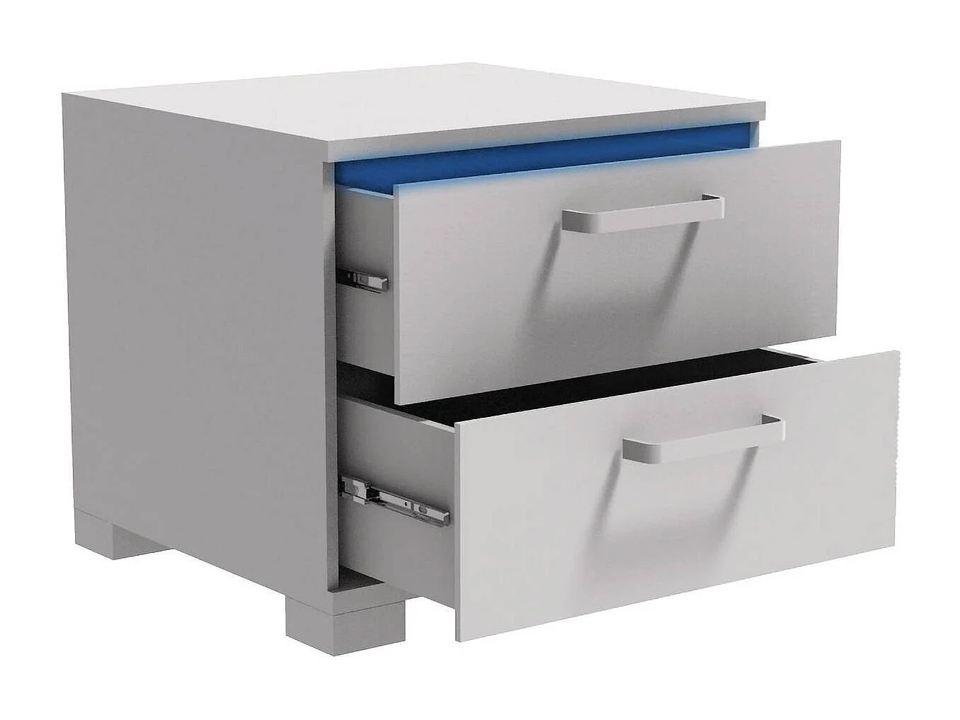 Nachttisch mit LED "Karina" - 41 x 38 x 39 cm - Weiß