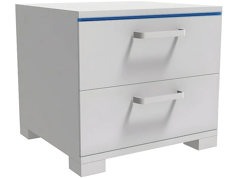 Chevet LED "Karina" - 41 x 38 x 39 cm - Blanc