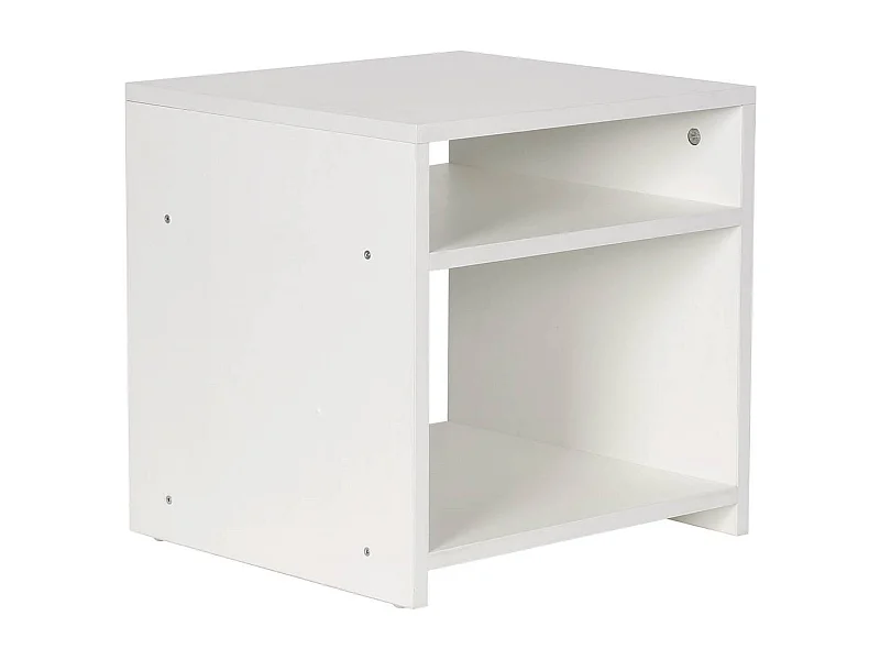 Mesita de noche "York" 2 estantes - Blanco