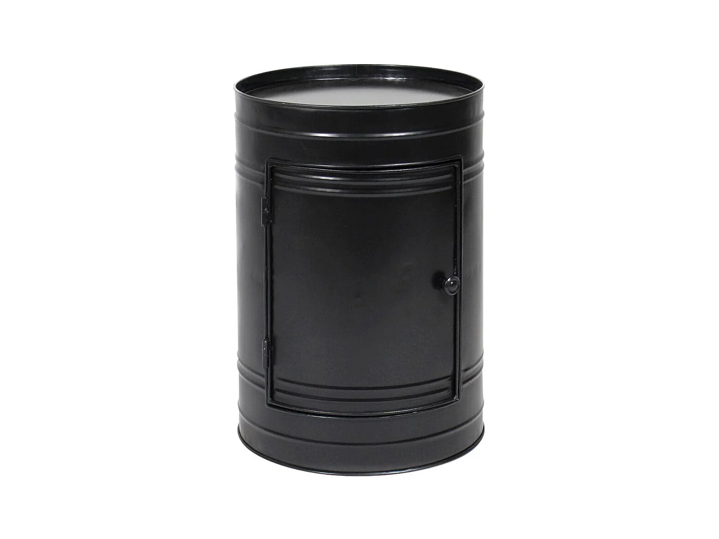 Table de chevet bidon en métal noir Meryl