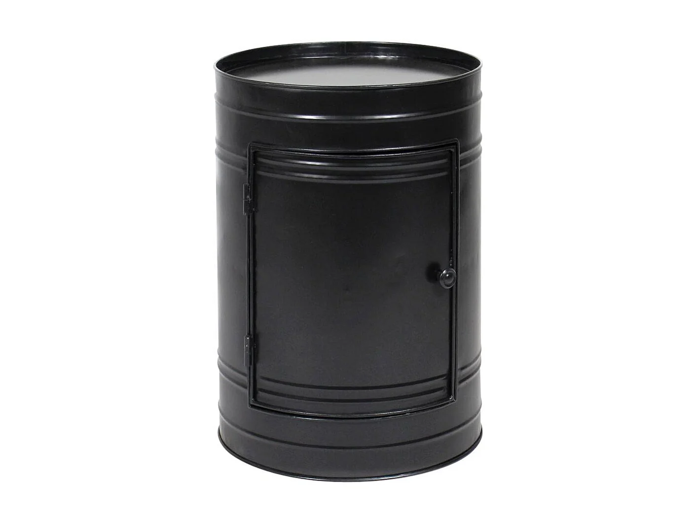 Mesita de noche lata en metal negro Meryl