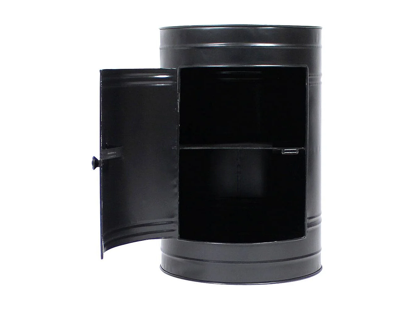 Mesita de noche lata en metal negro Meryl