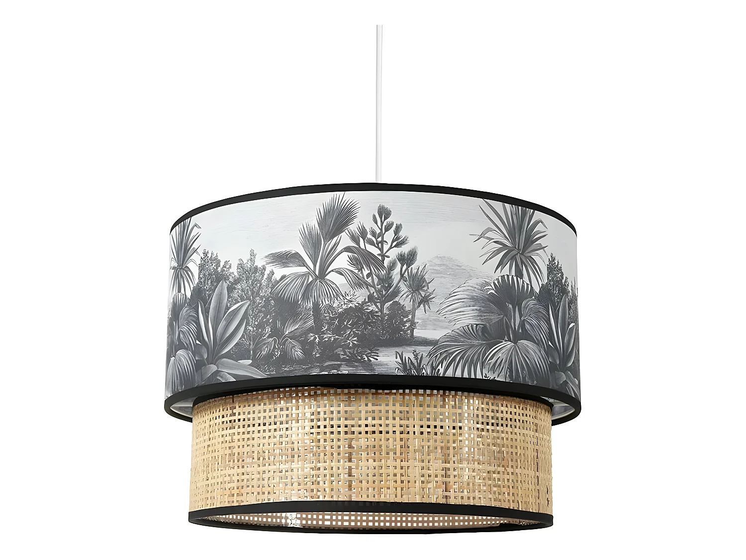 Suspension gigogne rotin et tissu Ombrage Ostaria