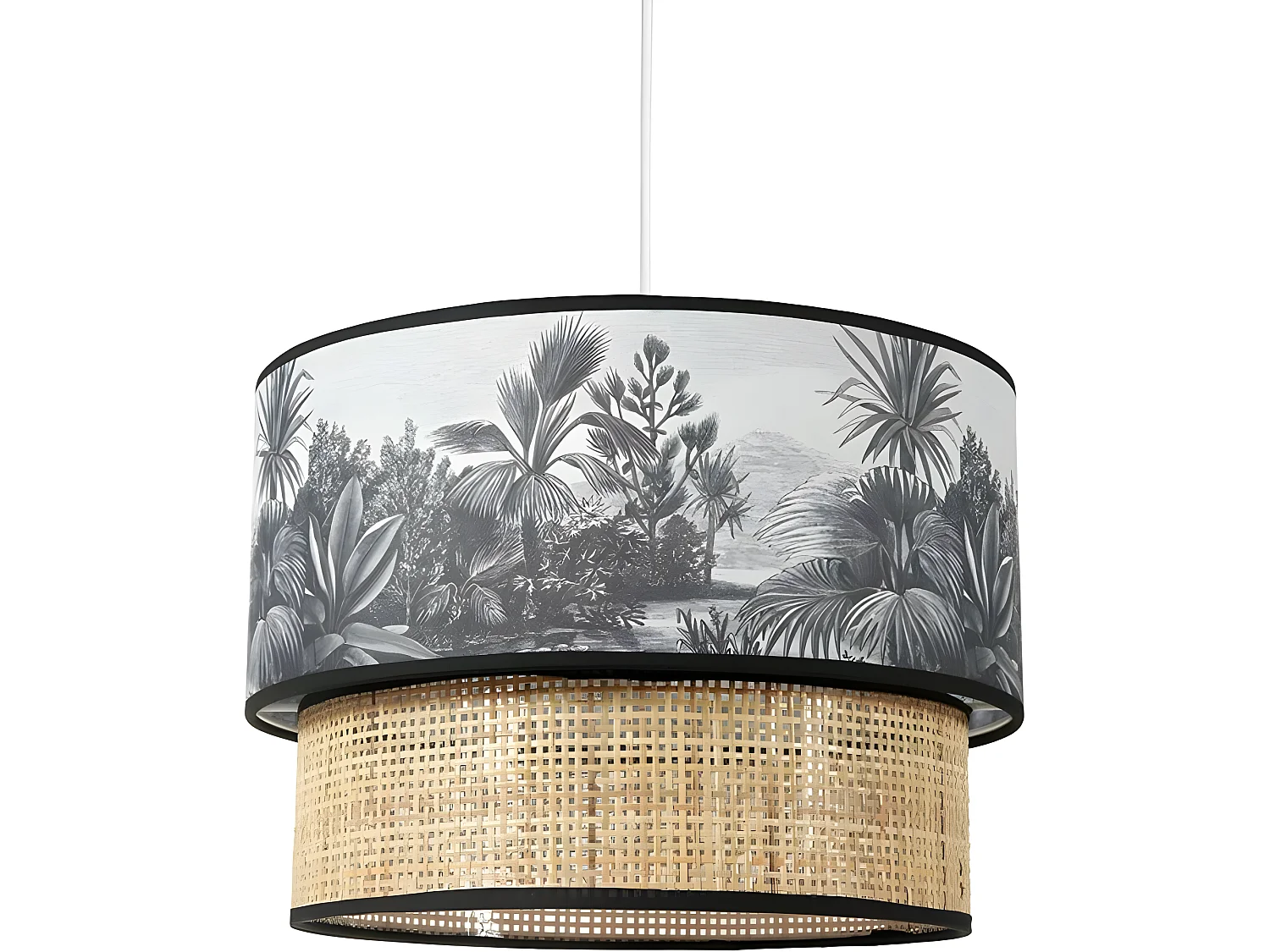 Suspension gigogne rotin et tissu Ombrage Ostaria