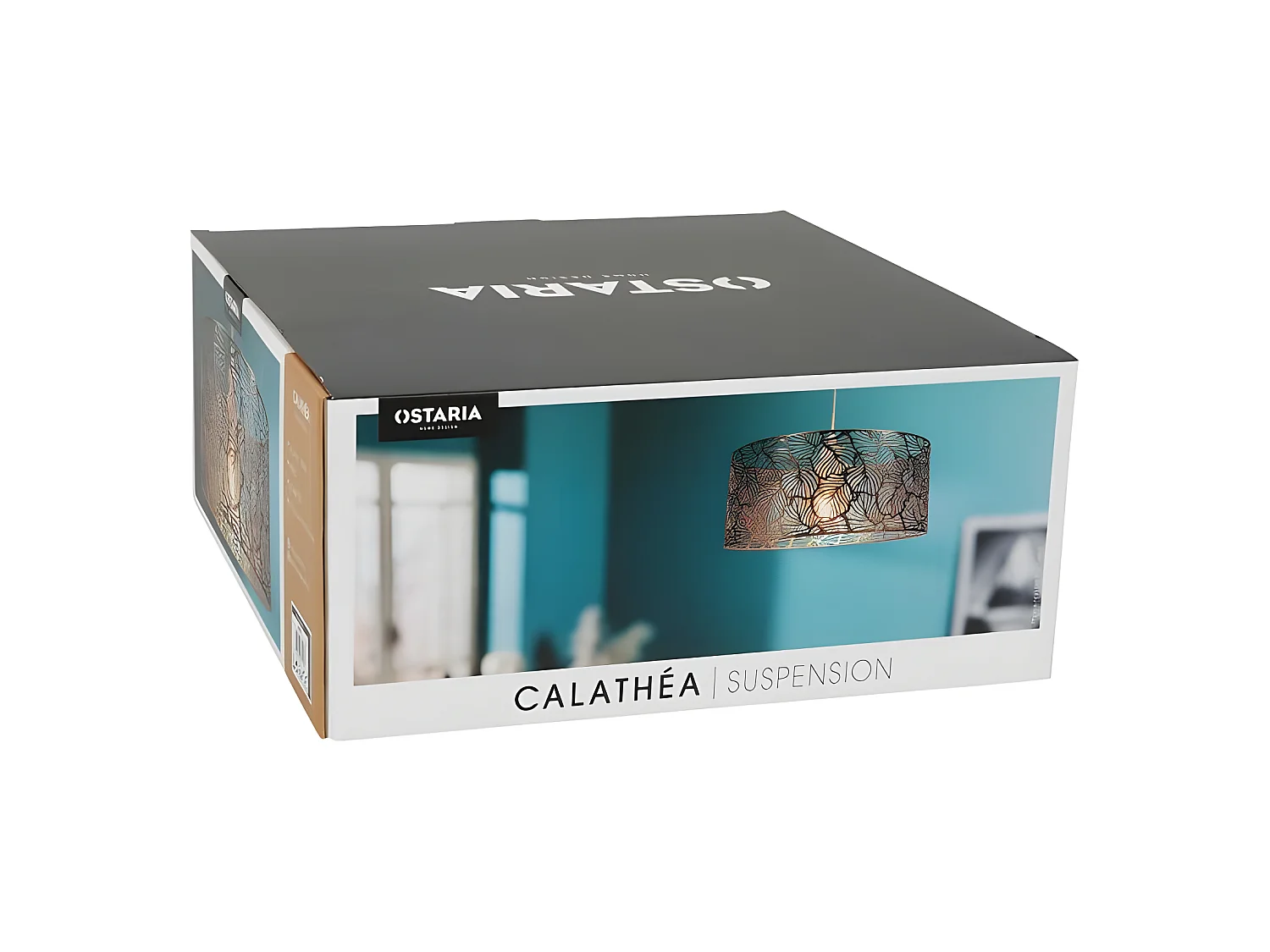 Suspension métal ajouré Calathéa dorée Ostaria