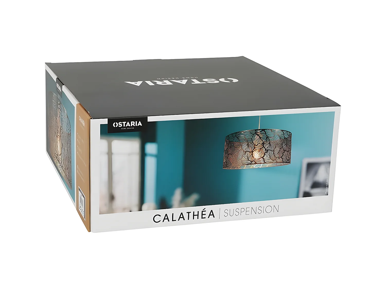 Suspension métal ajouré Calathéa dorée Ostaria