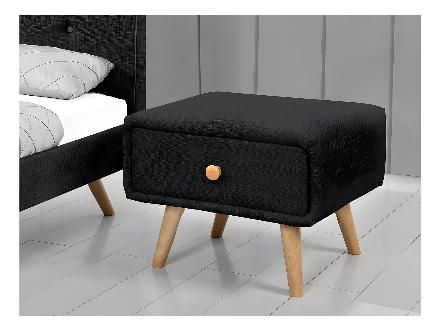 NACHTTISCH LARA - 52 X 45 X 40 CM - SCHWARZ