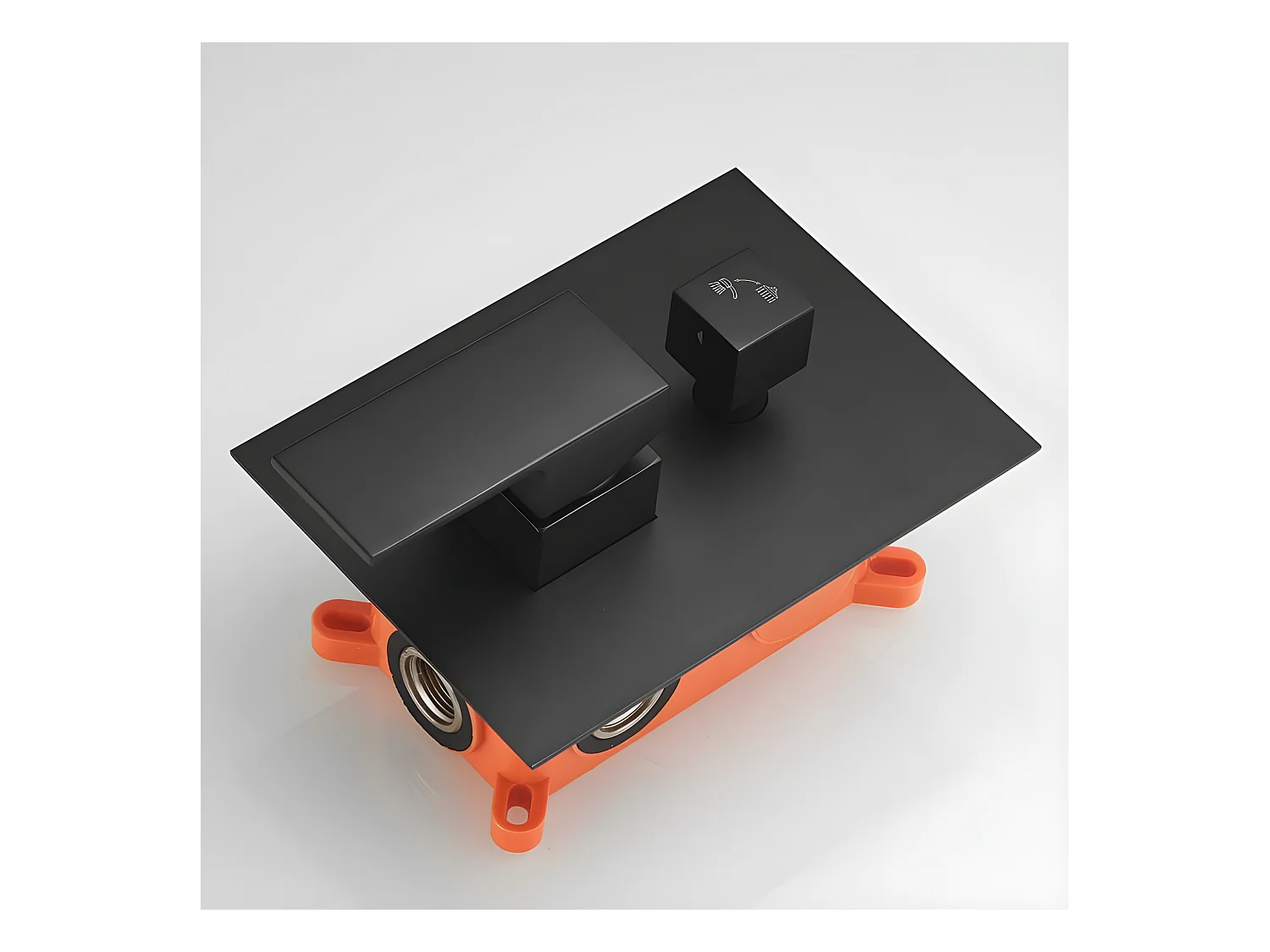 Conjunto de ducha empotrada a ras de techo ACTON negro mate