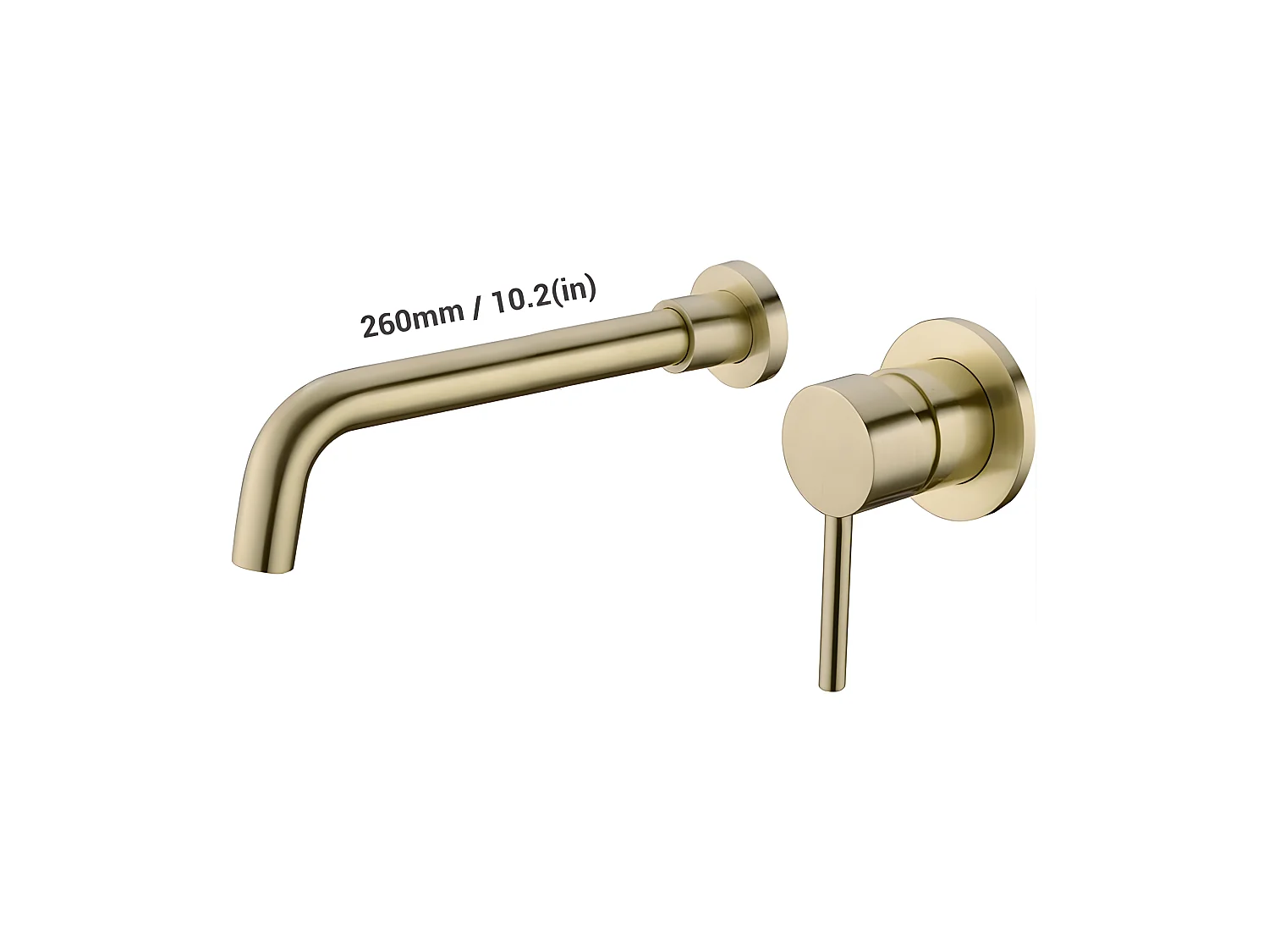 Grifo lavabo empotrado monomando largo CAIMAN oro cepillado Dorado