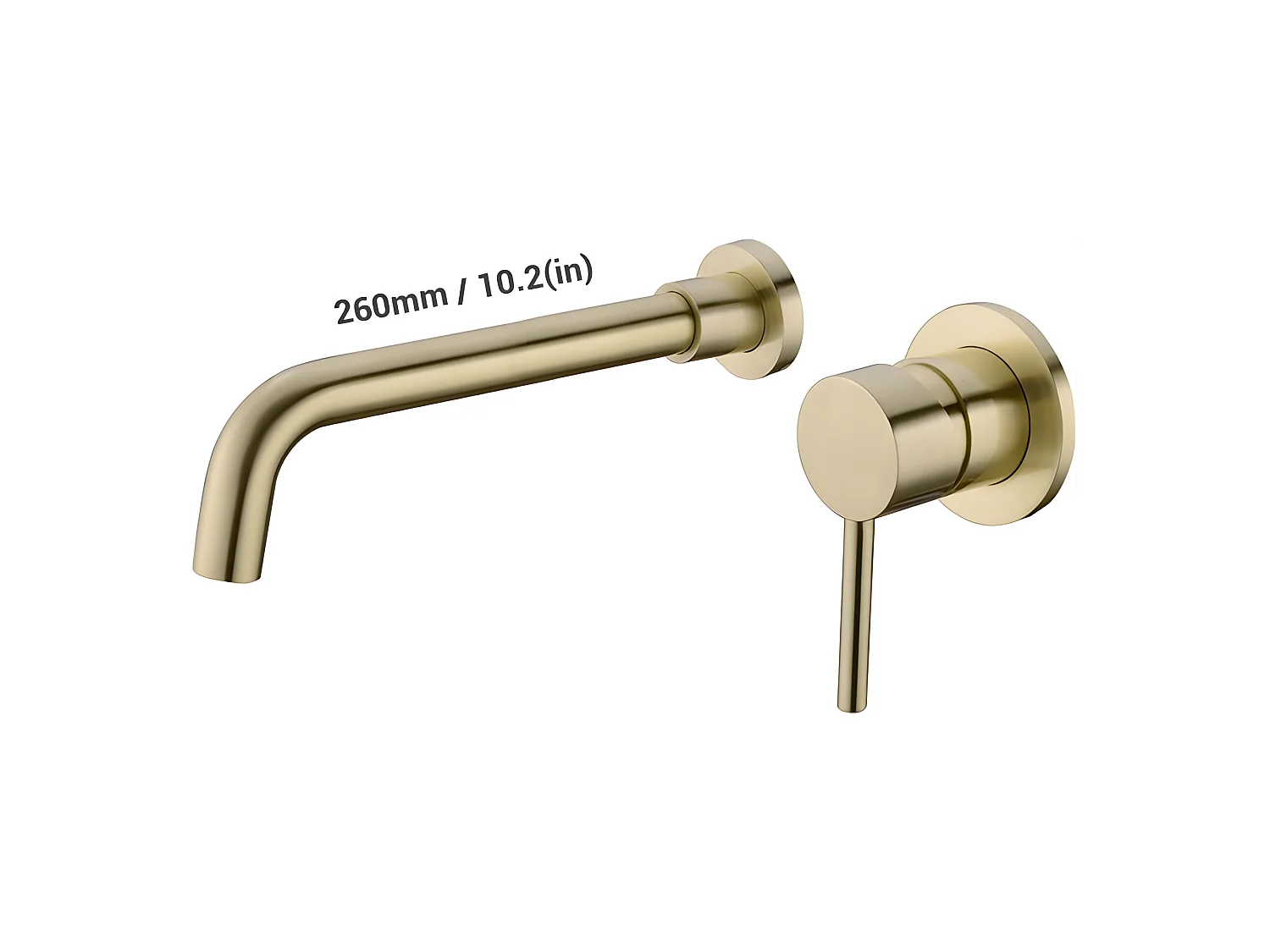 Grifo lavabo empotrado monomando largo CAIMAN oro cepillado Dorado