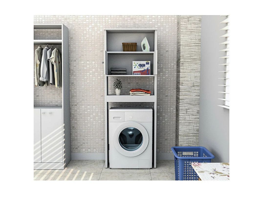 Meuble Lave-Linge 2 Portes Blanc