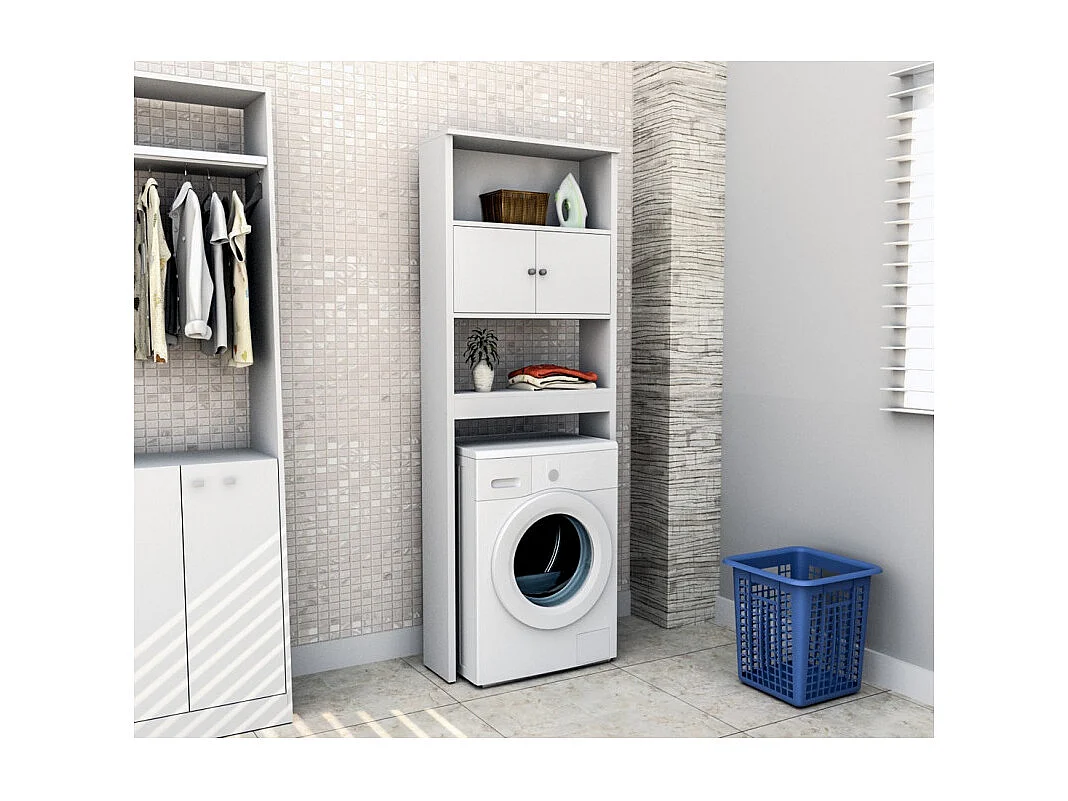 Meuble Lave-Linge 2 Portes Blanc